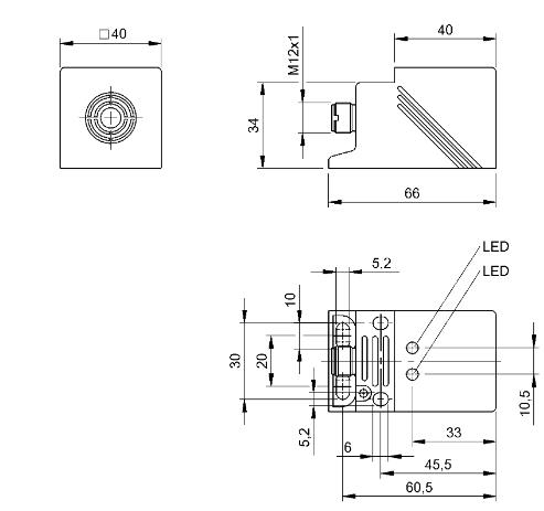 安全传感器 BES Q40ZU-PFC15B-S04G-D12