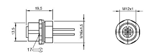 法兰插接器 BCC M455-0000-1A-RM020-020