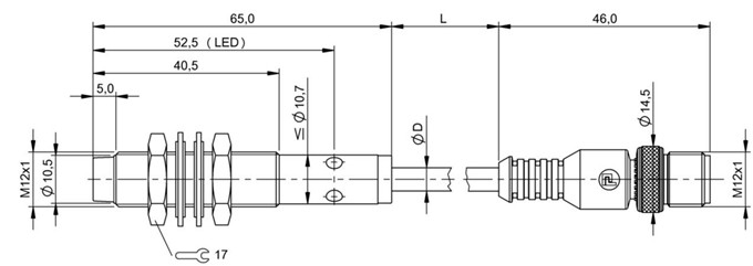 感应式距离传感器 BAW M12MF2-UAC40F-BP00，5-GS04