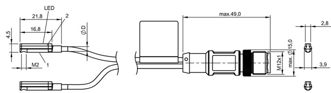 磁敏气缸传感器 BMF 214K-PS-C-2A-SA95-S4-00，3