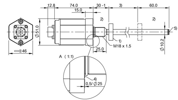 磁致伸缩传感器 BTL5-Q1220-M0051-B-S140