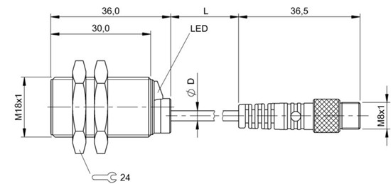 感应式距离传感器 BAW M18ME-UDC40B-BP00，1-GS49