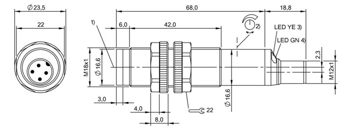 反射光栅 BOS 18K-PS-1LQK-E5-C-S4