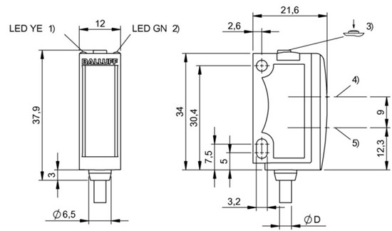 漫反射型传感器 BOS 6K-PU-RD10-02