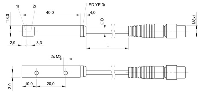 漫反射型传感器 BOS Q08M-PO-KD20-00，2-S49