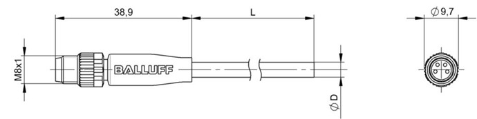 连接导线 BCC M314-0000-20-003-PX0434-050